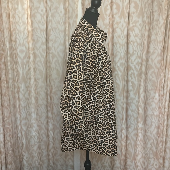 H&M Leopard Print Oversized Button Up Tunic Top Medium - Picture 9 of 11